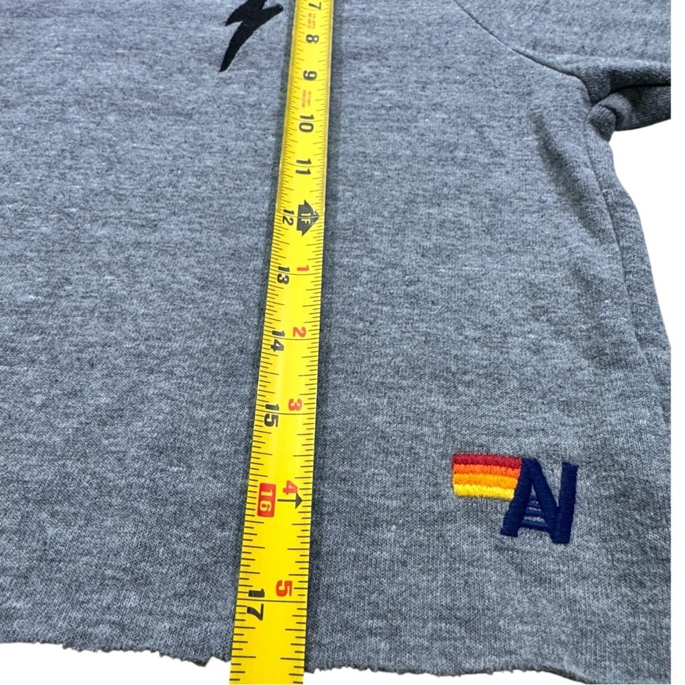 Aviator Nation Heather Grey Rainbow 5 Stripe Cropped - Picture 6 of 8